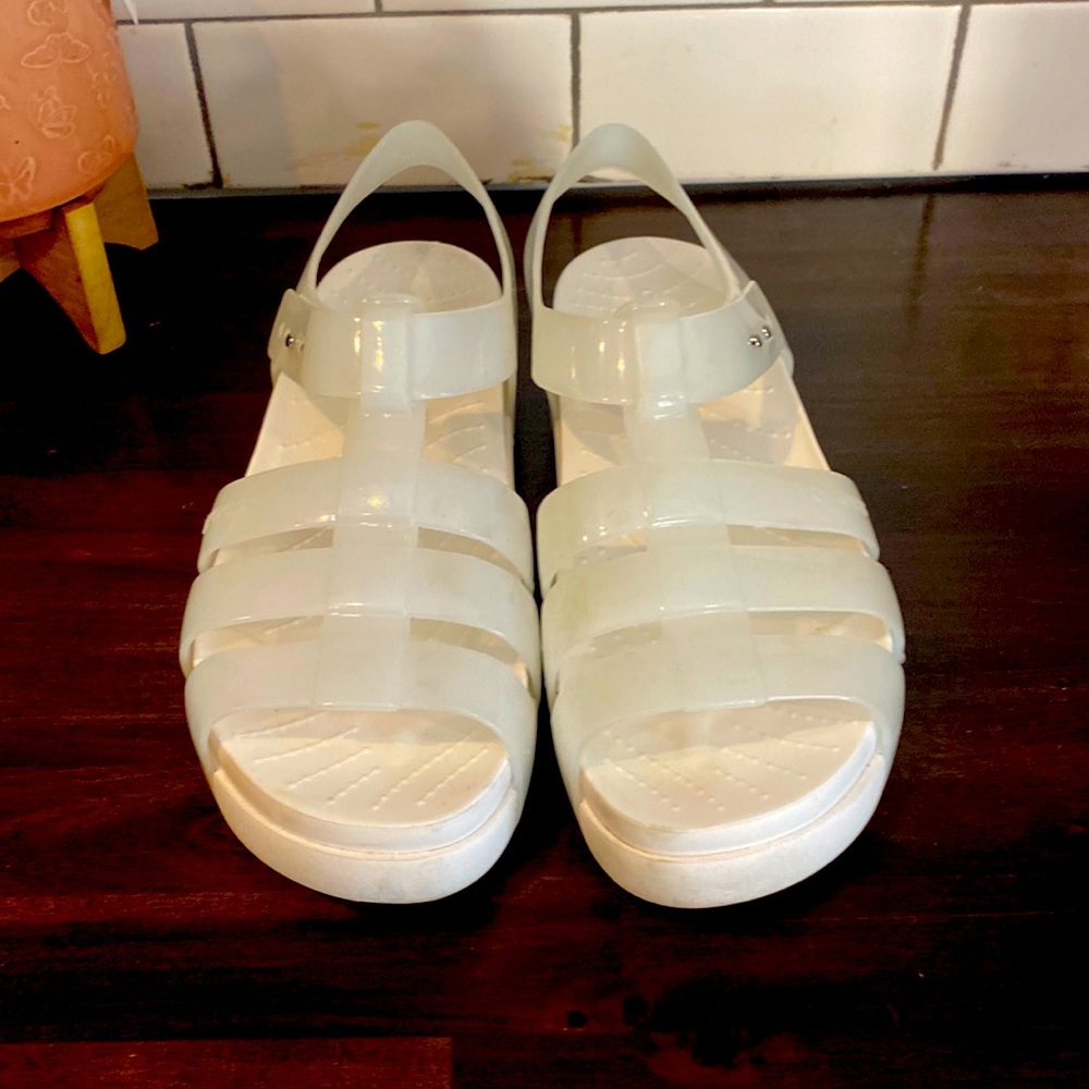 Crocs Fisherman Gelly White Size 7